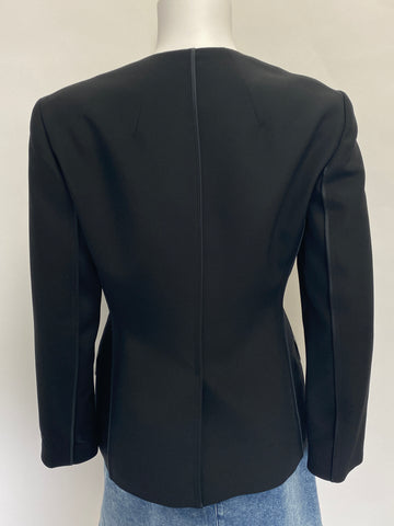 Fendi Black Blazer with Leather Pocket Detail