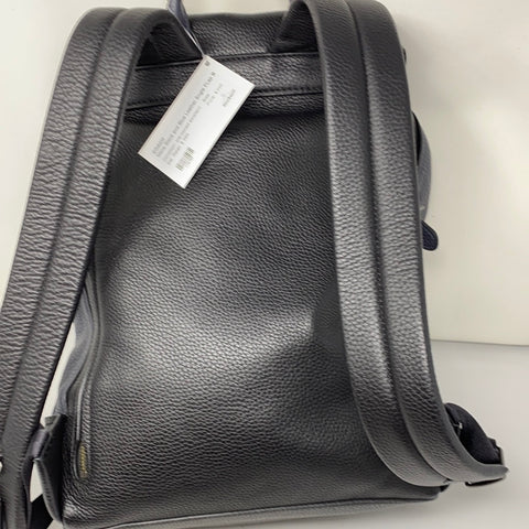 coach flap backpack COACH Men's Black and Blue Leather Single Flap Backpack – The Hangout