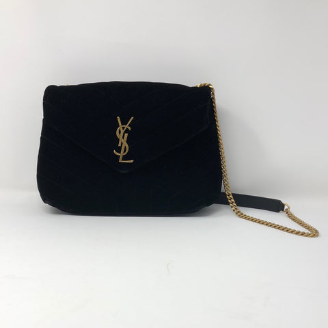 YSL Black Velvet LouLou CrossBody Bag