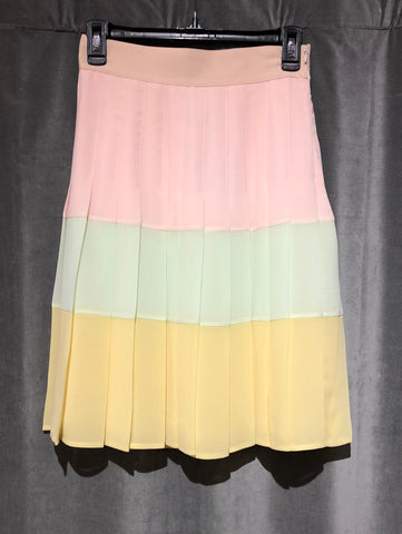 EDWARD ACHOUR PARIS Chiffon Pastel Layered Pleated Skirt