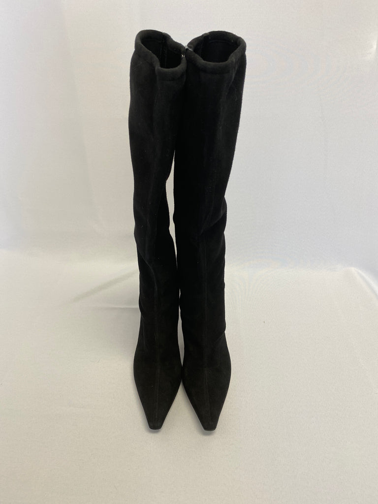 Jimmy Choo Black Stretch Suede Boots