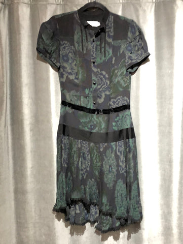 COACH X KAFFE Mock Collar Short Sleeve FASSETT Pleated Bottom Dress