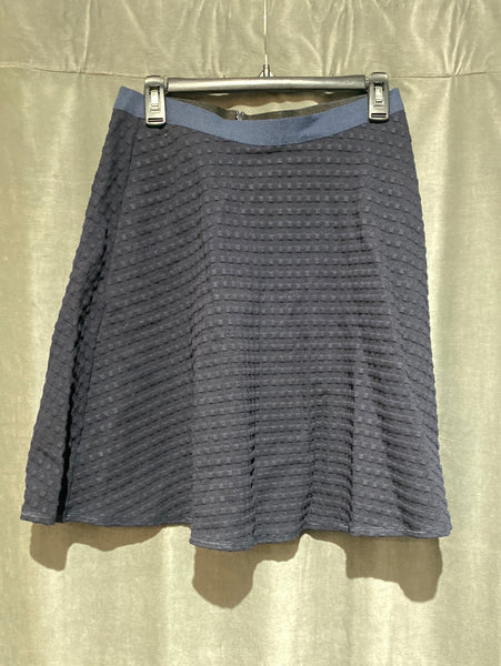 Theory Navy Stretch Knit A Line FLare Skirt