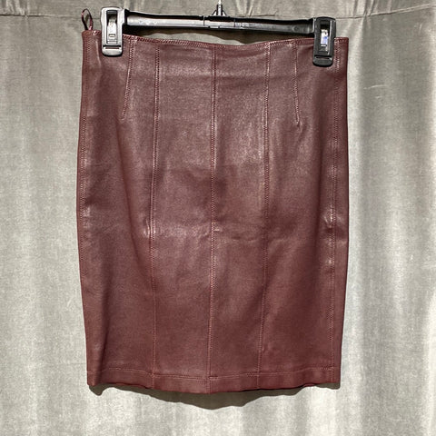 T by Alexander Wang Burgundy Leather Skirt
