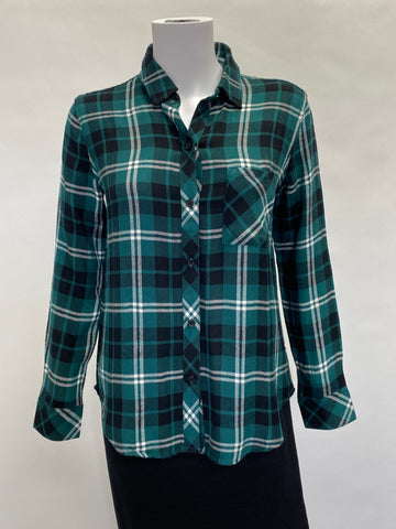 Rails Green and Black Plaid Button Down