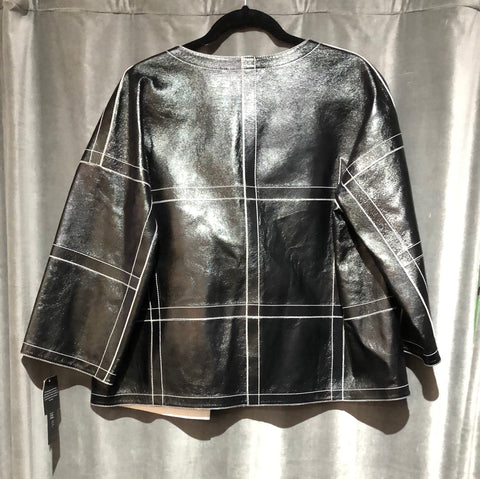 Lafayette 148 black and White leather reversable jacket