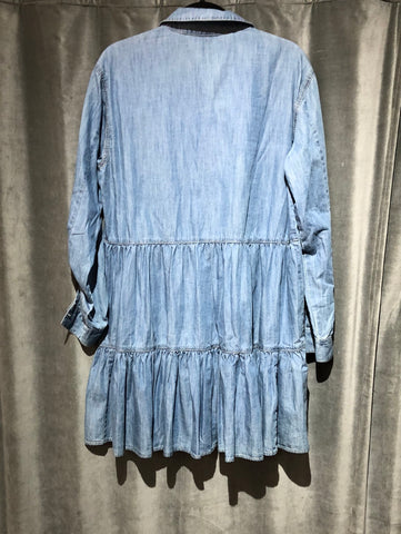 VERONICA BEARD Long Sleeve Tiered Snap Dress