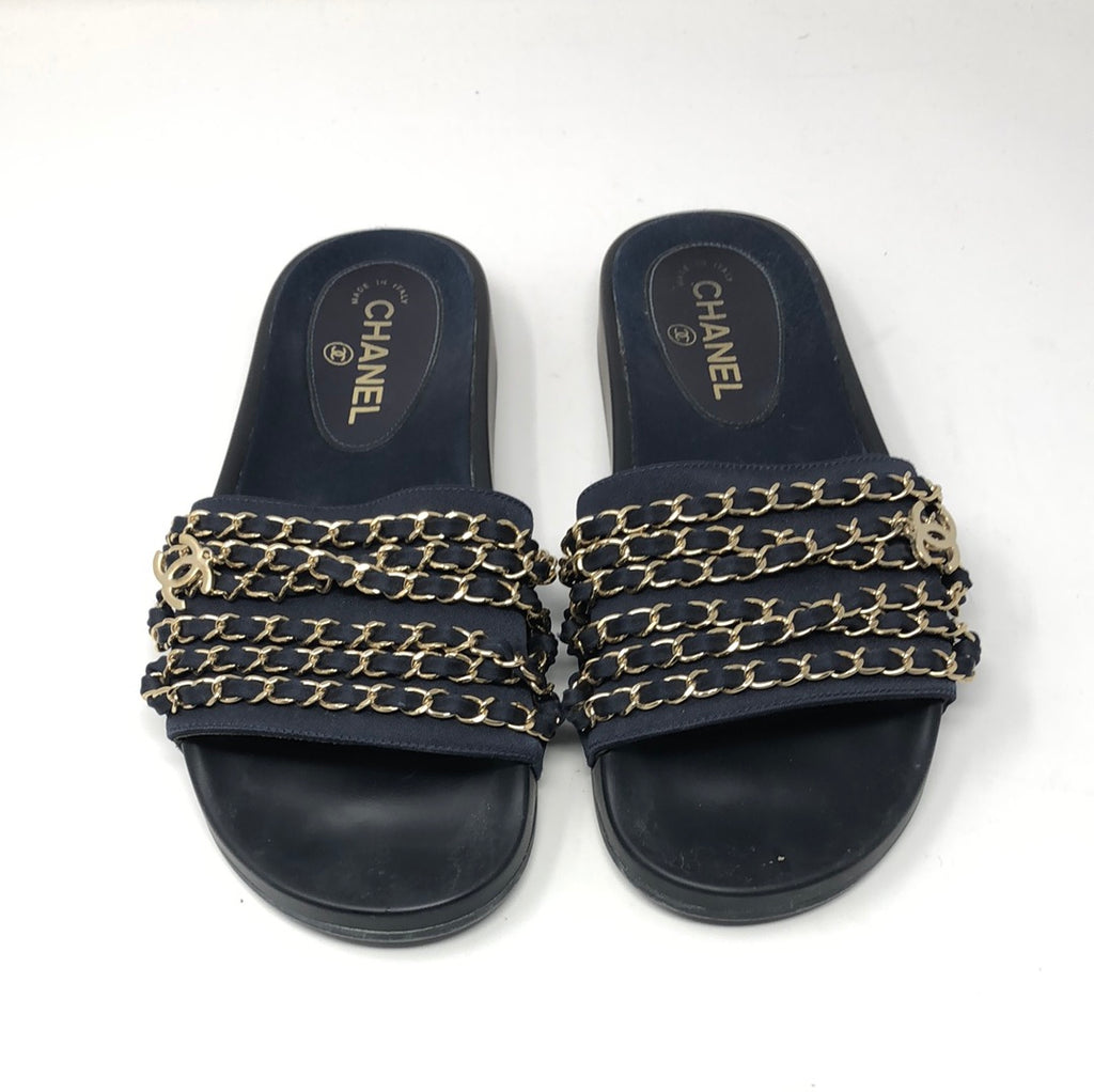 CHANEL, Shoes, Chanel Quilted Slide Sandals Size 39