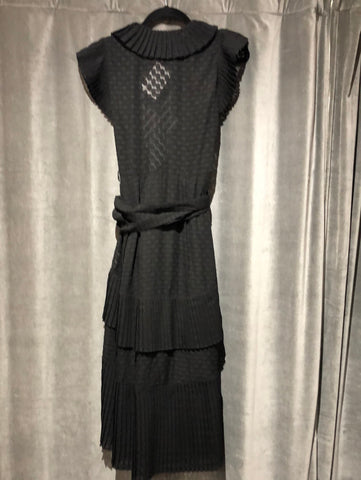 Zimmerann Black Short Sleeve Ruffle Trim Wrap Dress