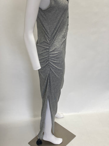 Athleta Grey Stretch Cotton Maxi Dress
