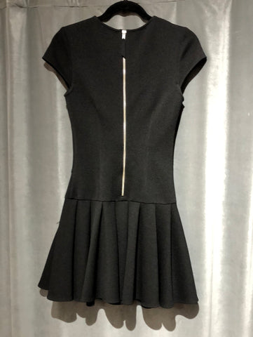 Torn by Ronny Kobo Black Short Sleeve Back Zip Flare Mini Dress