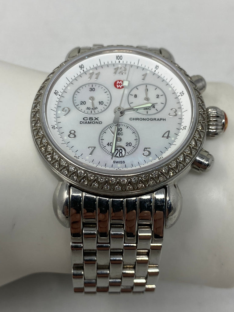 Michele Watch with Round Face and Diamonds