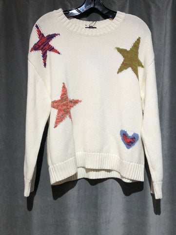 Rails White star and heart print sweater