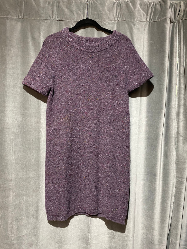 Bottega Veneta Purple Boatneck Short Sleeve Sweater dress