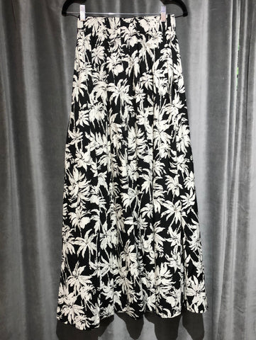 (Nude) Black and White Cotton Two Piece Maxi Set