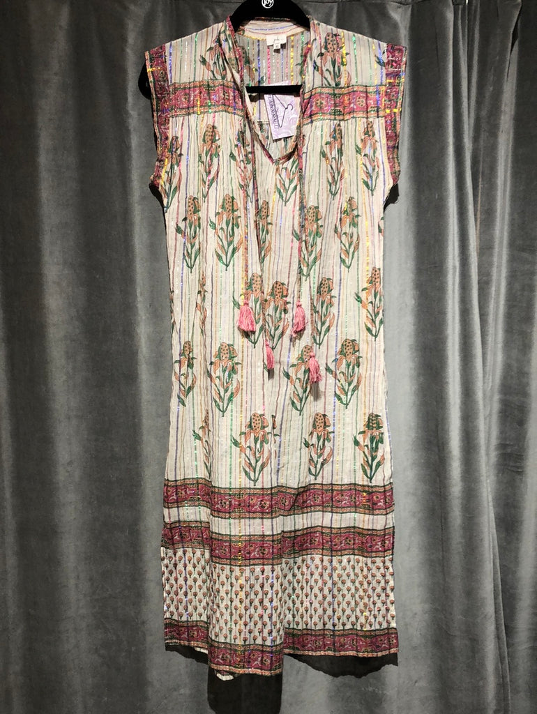Joshi Cap Sleeve Sheer Floral Sparkle Coverup