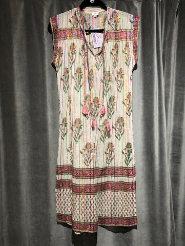 Joshi Cap Sleeve Sheer Floral Sparkle Coverup