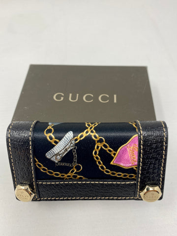 Gucci Tri Fold Key ring with Satin Decor