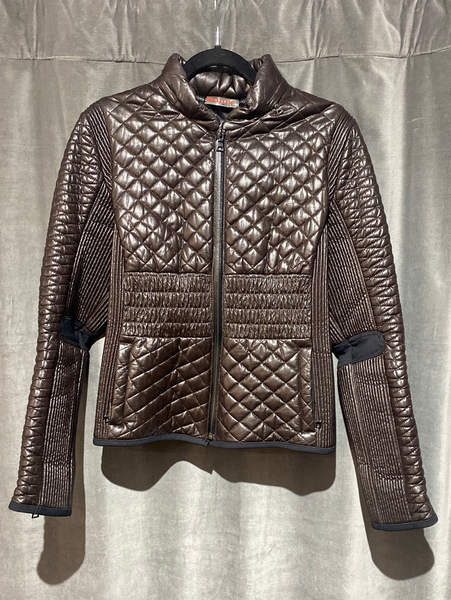 Vintage: Brown Leather Quilted Moto Style Jacket