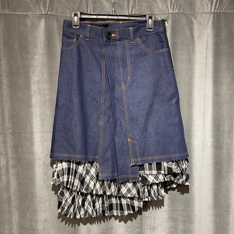Comme des Garcons Denim Skirt with Pleated Underlining