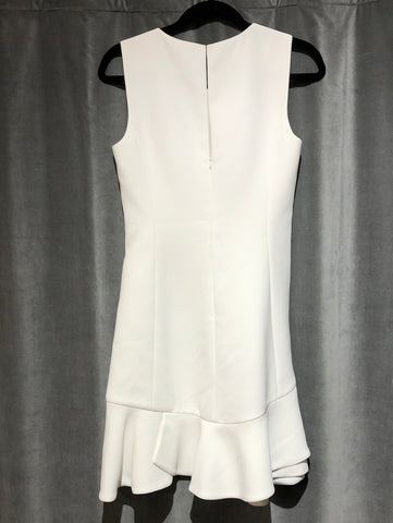 Barbara Bui Ivory Sleeveless Ruffle Bottom Mini Dress