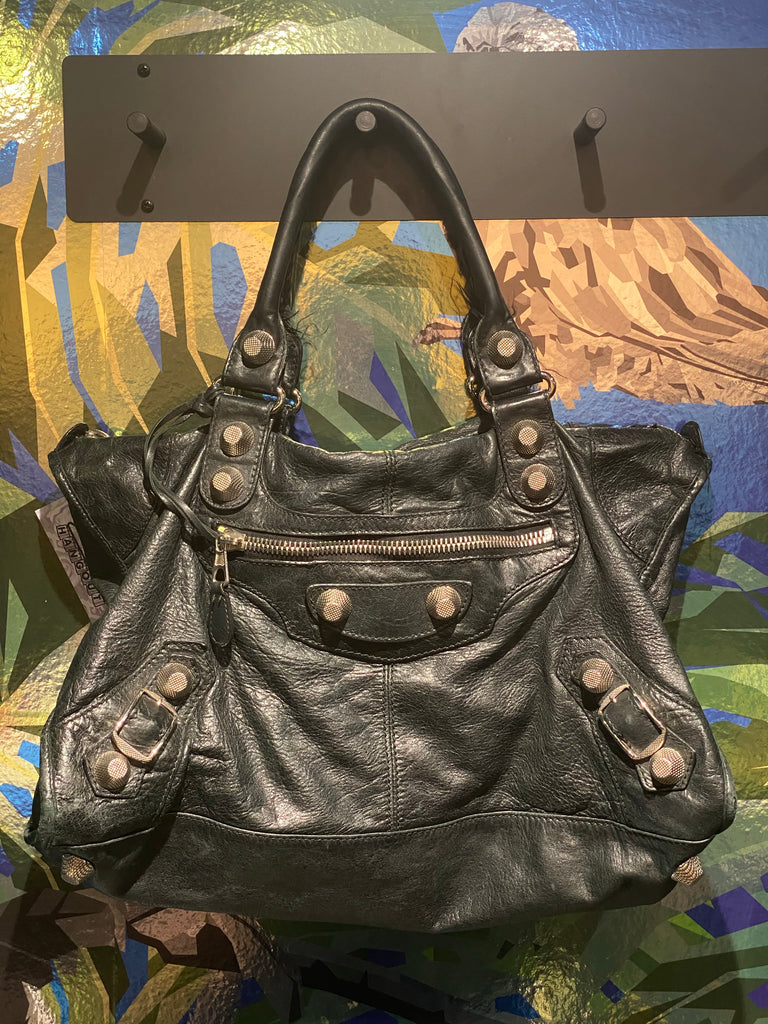 Vintage Balenciaga Black Leather Bag