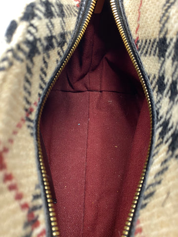 BURBERRY Wool Check Small Tote Bag