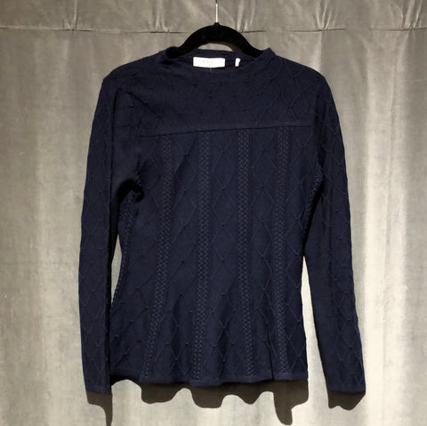 SANDRO Navy Knit Stretch Two Piece Set