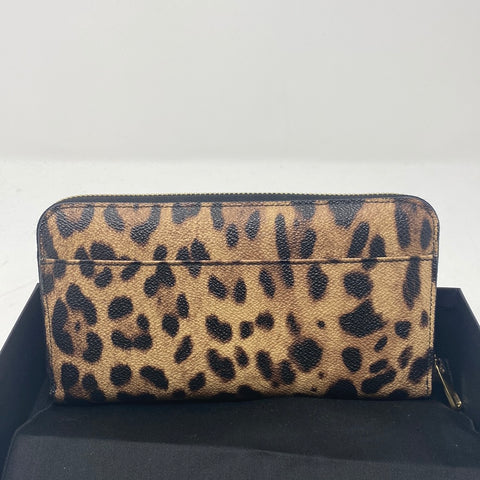 Dolce & Gabbana LEO Zip Around Wallet in Leapord