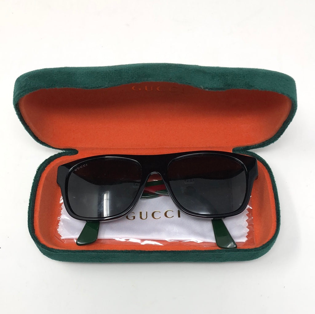 Gucci Mens Black and Stripped Sunnies