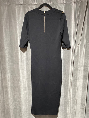 Veronica Beard Black Stretch Short Sleeve Stretch Bodycon Maxi Dress