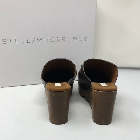 Stella McCartney Brown and Wooden Clog with Silver Chain
