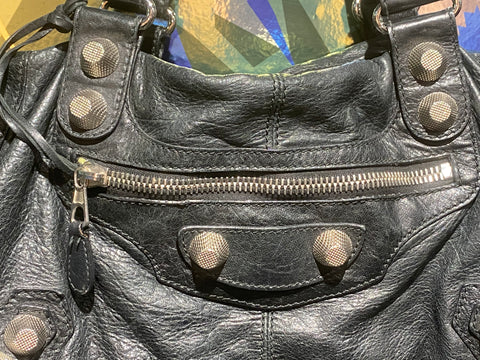 Vintage Balenciaga Bag Gray Leather Balenciaga Handbag 