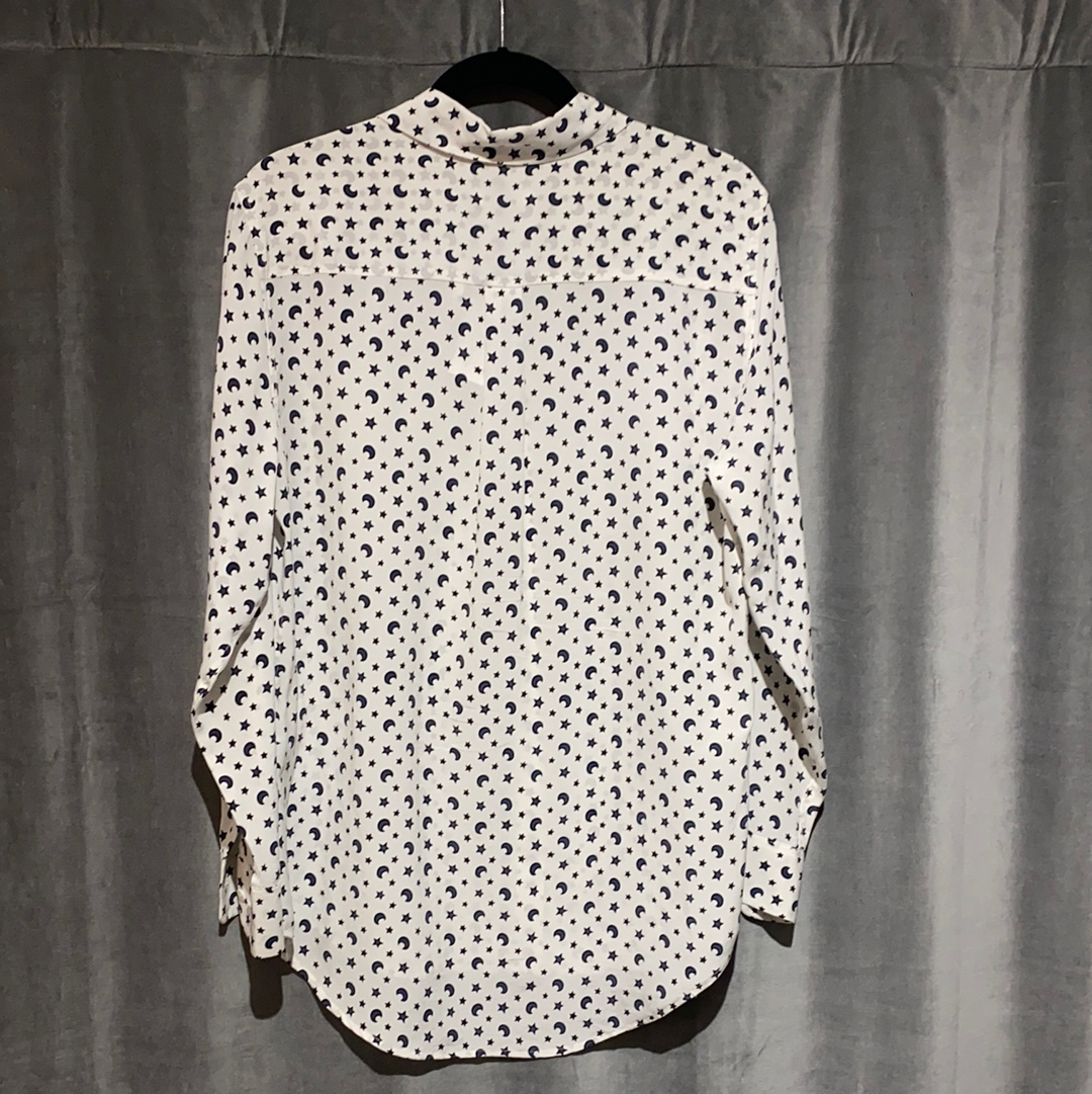 Equipment White Silk Button Down with Stars and Moons – The Hangout