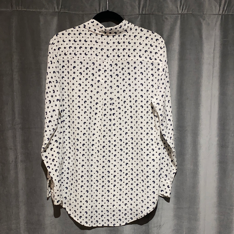 Equipment White Silk Button Down with Stars and Moons