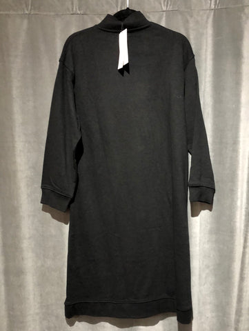 Zara Black Long Sleeve Mock Neck Sweatshirt Shift Dress