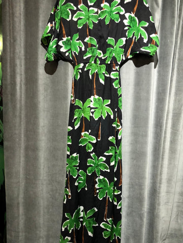 Cooper & Ella Short Sleeve Palm Tree Cover Up Maxi