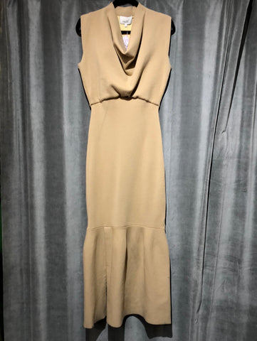 Phillip Lim Camel cowel neck stretch knit gown
