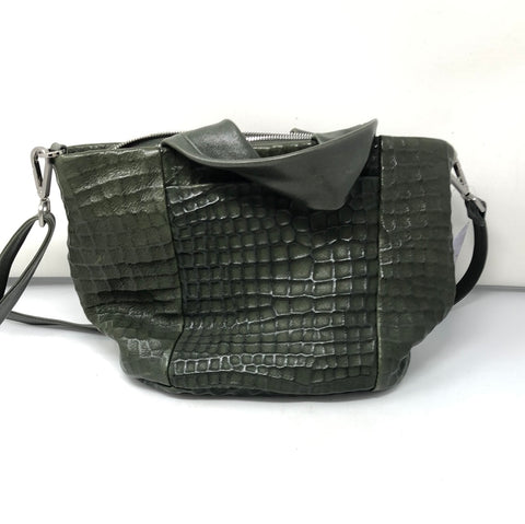 Daniella Lehavi Dark Green Crossbody Textured Leather Bag