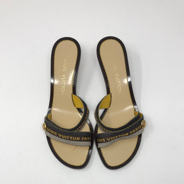 VINTAGE: Louis Vuitton Kitten Double Strap Sandal 