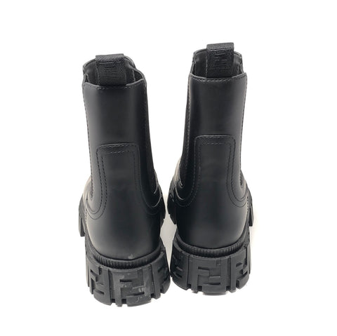 Fendi Black Slip On Lug Boot with Elastic Sides