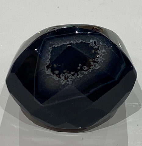Vintage Over-Sized Black Agate Ring