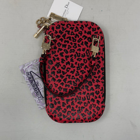 DIOR Coral Leopeardprint Phone Holder