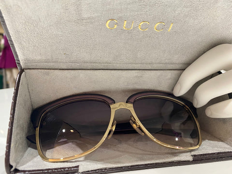 Gucci Gold/Eggplant Sunglasses with Gradient Lens