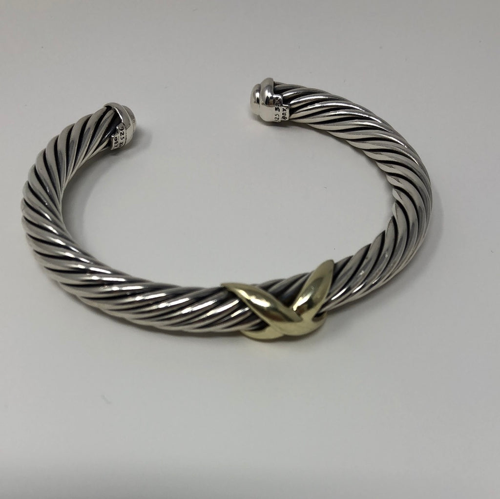 David Yurman X Bracelet with 14K Gold