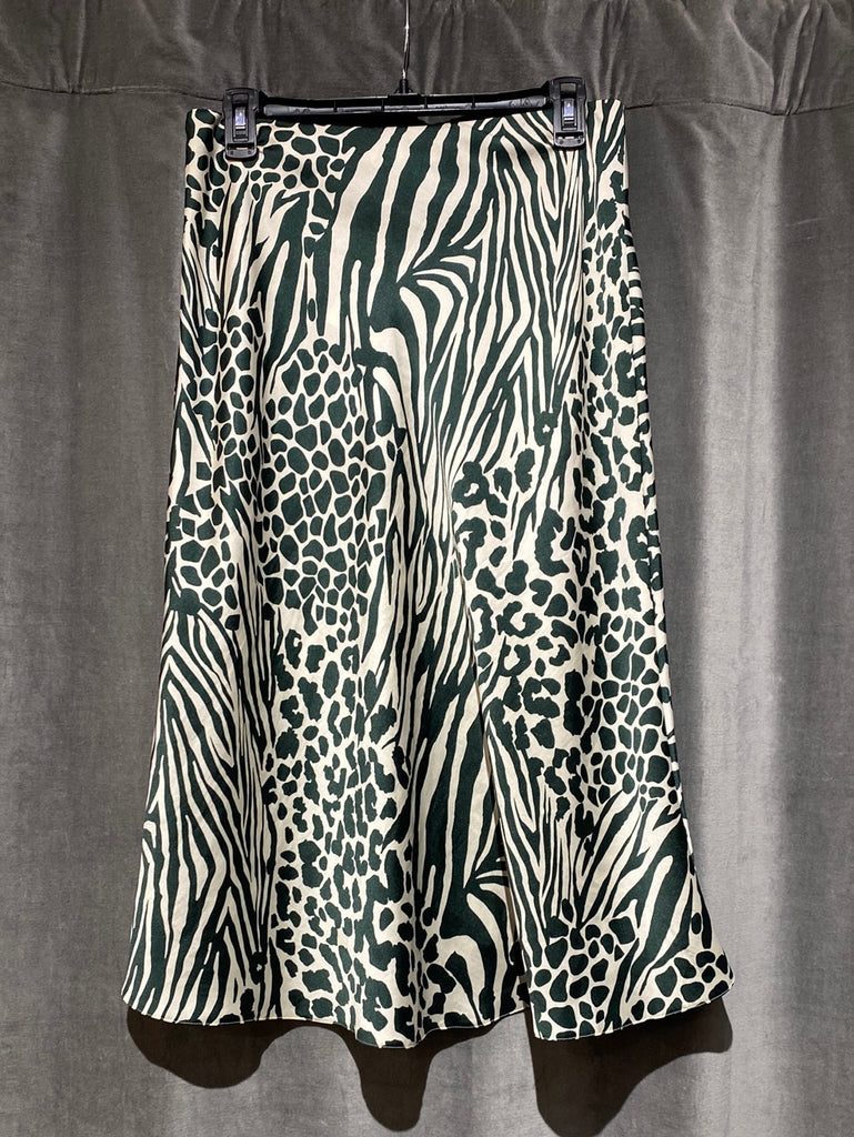 Karen Millen Green and Ivory Midi Slip Skirt