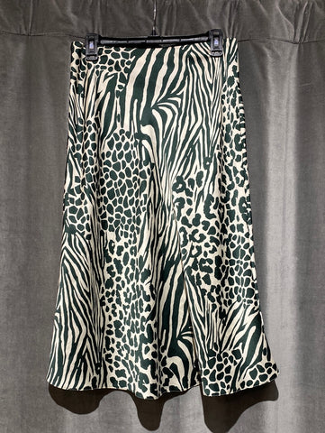 Karen Millen Green and Ivory Midi Slip Skirt