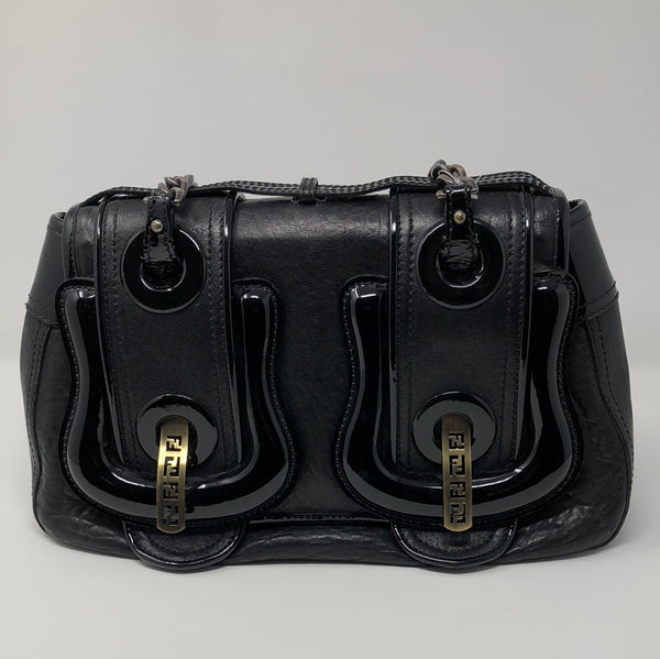 Vintage: Fendi Black Drummed leather B Bag