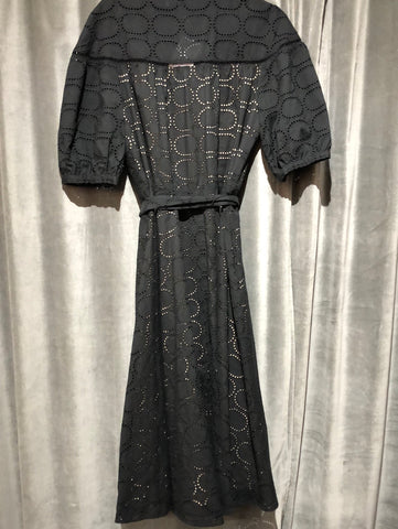 PEARL Black Embrodered Cotton Maxi Dress