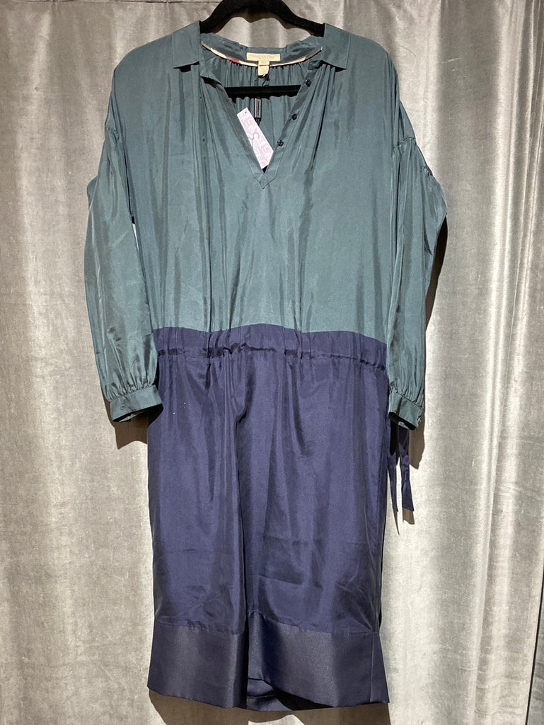Burberry Brit Green and Navy Collared Long Sleeve dress The Hangout Burberry Brit Green and Navy Collared Long Sleeve dress The Hangout